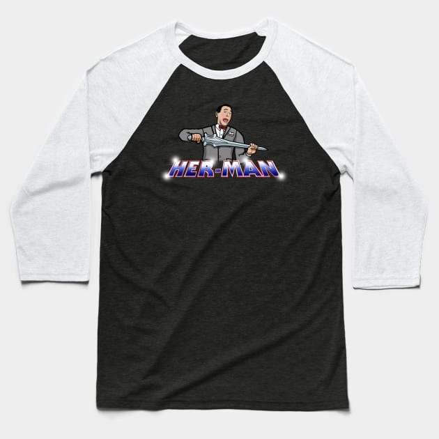 Pee Wee Her-man Master Of The Playhouse Baseball T-Shirt by scottsherwood